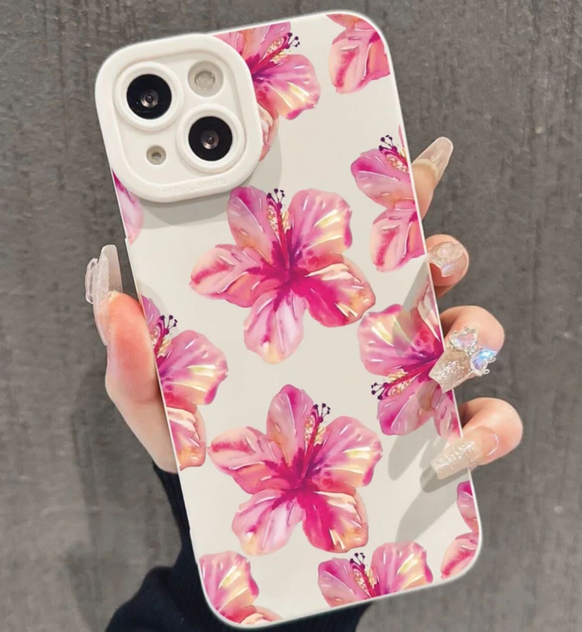 Pink hibiscus floral case